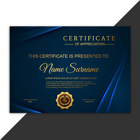 Abstract Creative Certificate Of Appreciation Award Template 679904