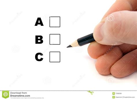 Every product is tested on people by an independent. Multiple Choice Royalty Free Stock Photos - Image: 7299038