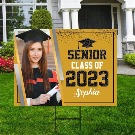 Personalized Graduation Yard Sign 2023 With Photo 2023 Senior Etsy