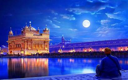 Temple Golden India Punjab Wallpapers Amritsar Moon