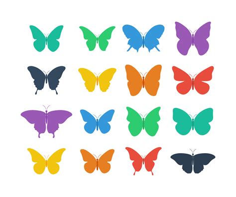 Colecci N De Mariposas De Colores Mariposa En Dise O Plano Mariposas