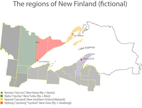 Rest is liberal and ndp. The regions of New Finland : imaginarymaps