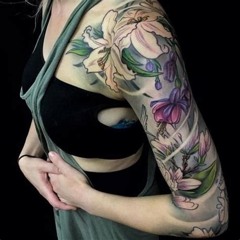 30 Splendid Sleeve Tattoo Design Inspirations For Women » EcstasyCoffee