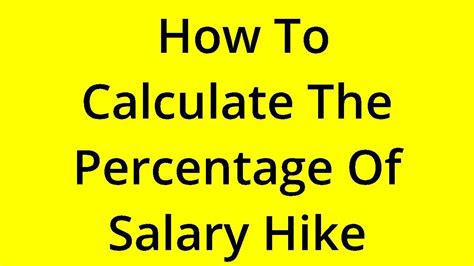 Solved How To Calculate The Percentage Of Salary Hike Youtube