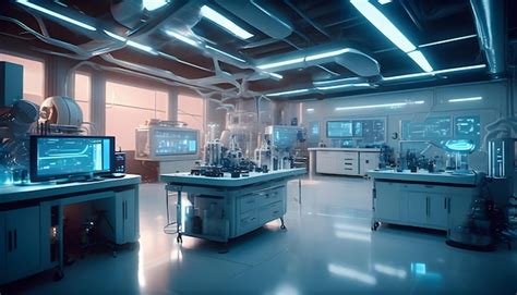 Premium Photo Hightech Modern Laboratory Futuristic Research Center