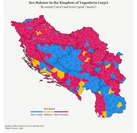 Sex Balance In Yugoslavia More Than A Decade After Wwi More Maps At
