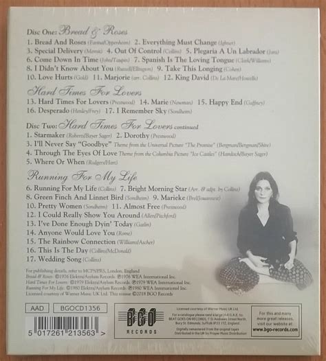 2cd Judy Collins Bread And Roses Hard Times For Lovers Running For My Live Ebay