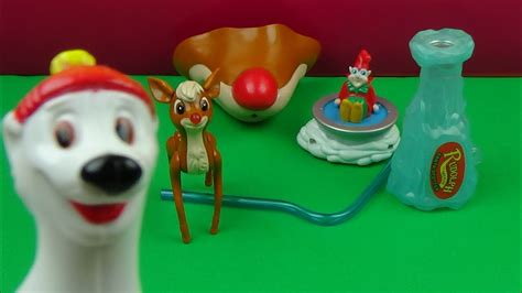 1998 Wendys Rudolph The Red Nosed Reindeer Kids Meal Set