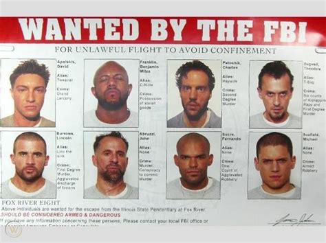 Prison Break Fbi Fox River Most Wanted Poster Ss 2 44761878