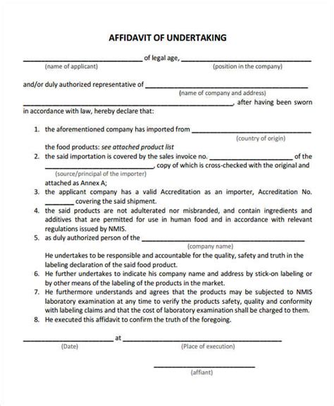 I accept the payment of $xx per. FREE 9+ Legal Affidavit Forms in PDF | MS Word