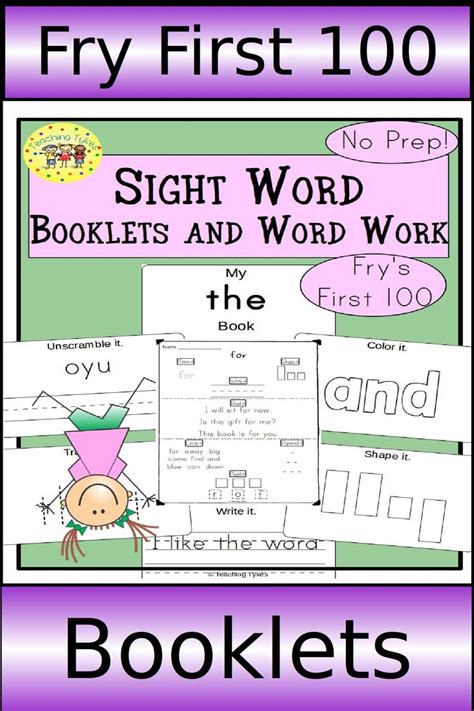 Sight Words Interactive Books And Word Work Frys First Hundred Sight