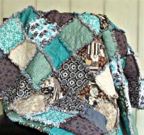 Teal is a mixture of blue and green. Taupe Teal Grey Tan Cream Blue Brown Rag Quilt - Modern ...