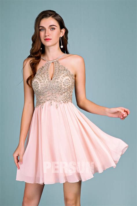 Sexy Pastel Pink Cocktail Dress With Appliques On Top Ev18118 Persuncc