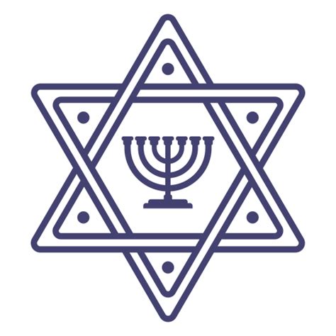 Star Of David With Menorah Stroke Transparent Png Svg Vector File My