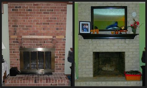 Transform Red Brick Fireplace Painted Brick Fireplaces Before And