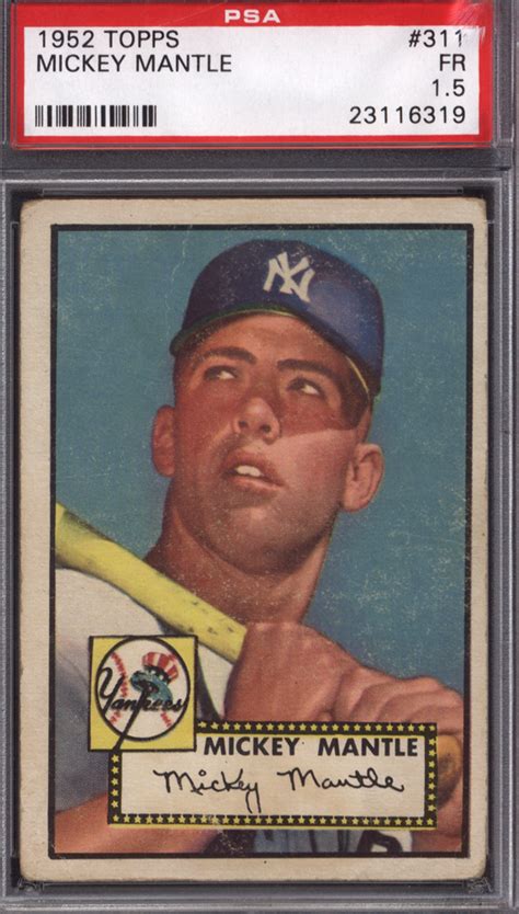 Bidding just underway, but already record price for psa 8 mantle is the time right to buy a 1952 topps mickey mantle? 1952 Topps Mickey Mantle Rookie PSA 1.5 | Just Collect Blog