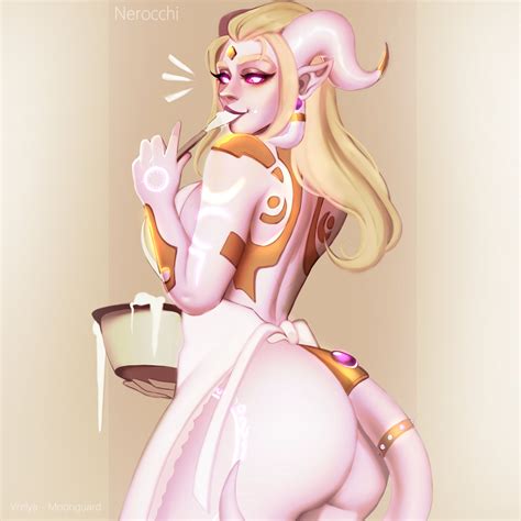 rule 34 1girls apron apron only big ass big breasts blizzard entertainment blonde hair draenei