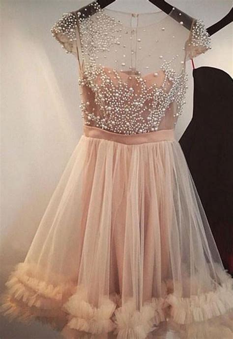 Fashion A Line Jewel Cap Sleeves Tulle Short Homecoming Dress With