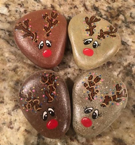 25 Christmas Rock Painting Ideas Color Made Happy