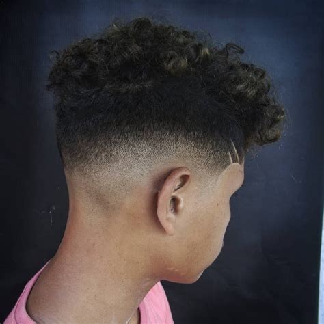 Curly Afro Fade Haircut Black Men