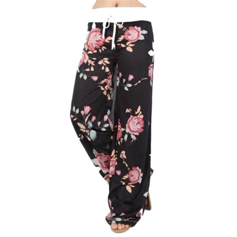 Summer Women Wide Leg Pant Flower Pant 2017 Vintage Floral