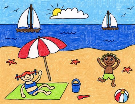 If he can easily cope, offer him something you can draw any pattern. How to Draw a Beach · Art Projects for Kids