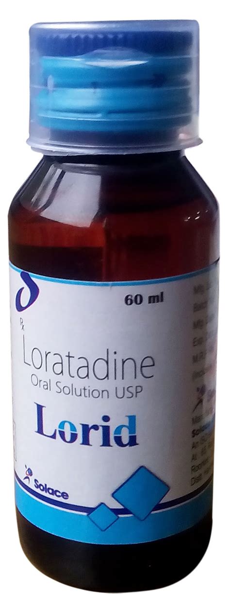 However, it can still cause drowsiness in a few people. Loratadine Syrup, Packaging Size: 60mL, Rs 37 /unit Solace ...