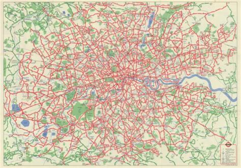 London Transport Central Buses Map And List Of Routes Penrose 2 1970
