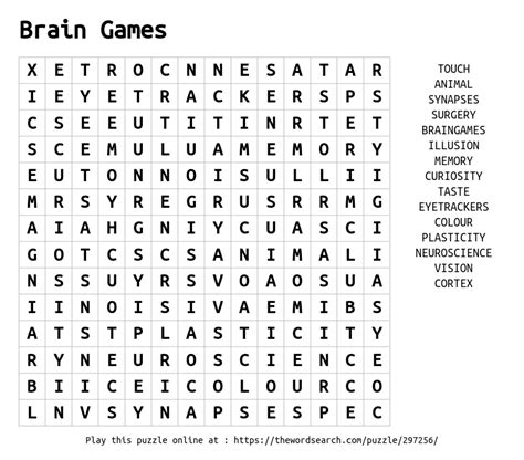 Brain Games Word Search