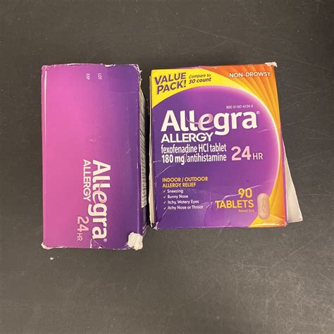 Lot 2 Allegra Adult 24 Hr Allergy Tablets 180mg 90 Tablets Exp 425