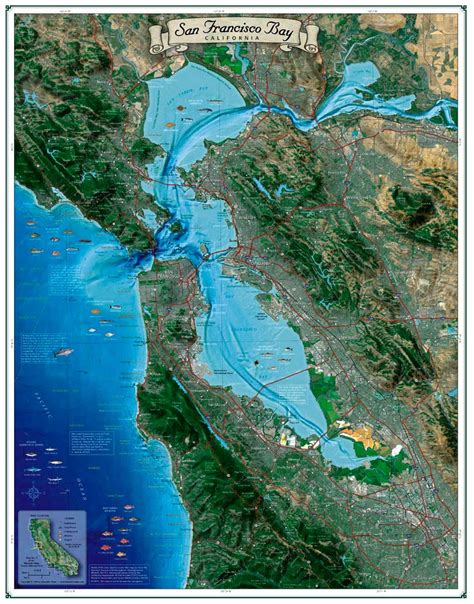 San Francisco Bay Map Coastal California Series Bluewater Maps