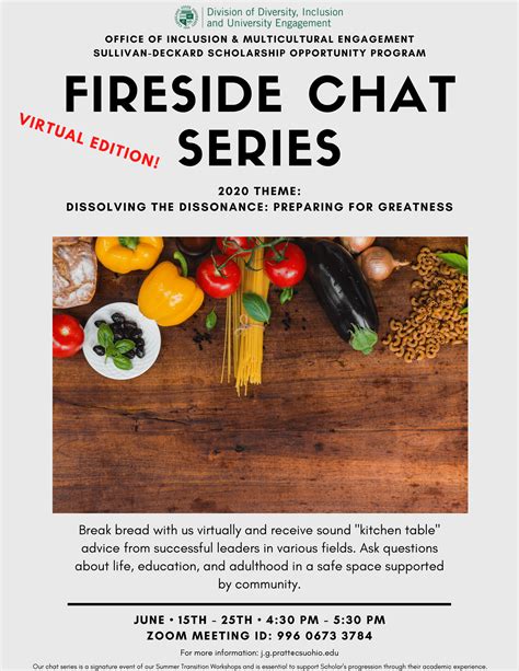 Fireside Chat Summer Flyer Revised Png Cleveland State University