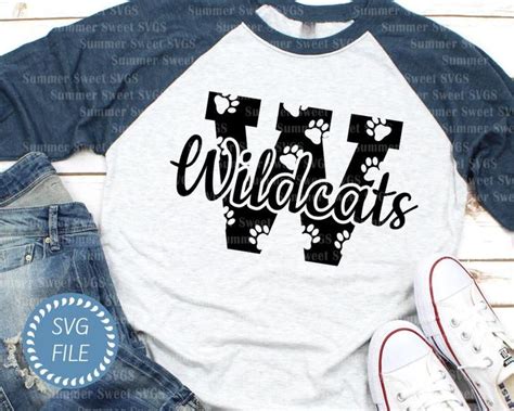 Wildcat Svg Wildcat Paw Print Wildcats Shirt Svg Wildcat