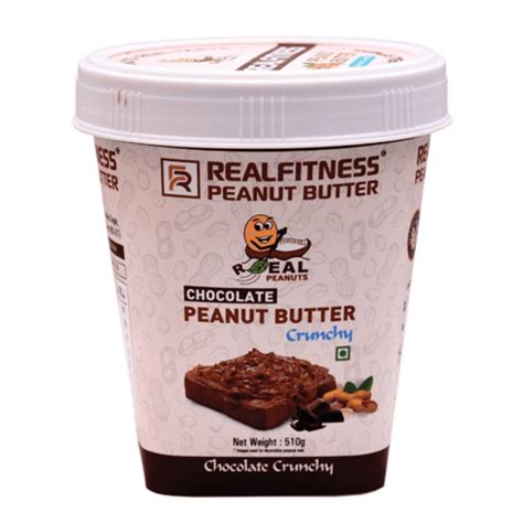 510g Realfitness Chocolate Peanut Butter Crunchy Milk Fat 50g Per