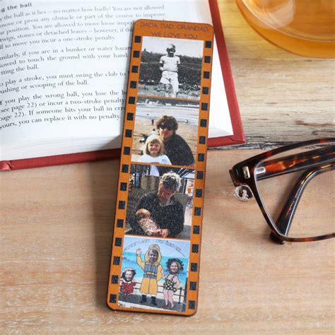 Personalised Photo Filmstrip Leather Bookmark By Lisa Angel