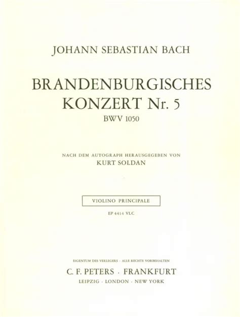 brandenburgisches konzert nr 5 d dur bwv 1050 from johann sebastian bach buy now in the
