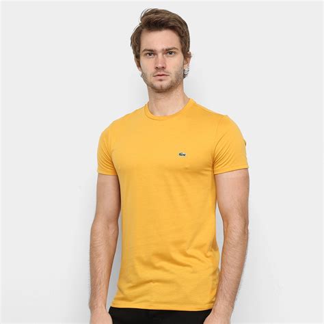 Camiseta Lacoste Básica Jersey Masculina Amarelo Netshoes