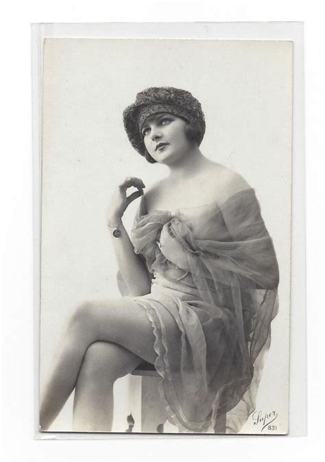 Vintage Original French Photo Postcard Risque Sexy Flapper Super