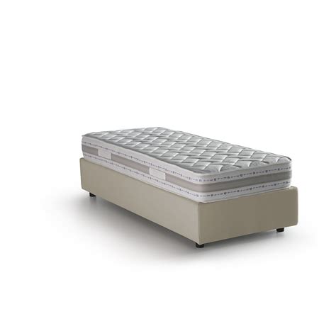 92/203x x 96 (altezza testata). Letto singolo contenitore Silvia, panna - Talamo letti