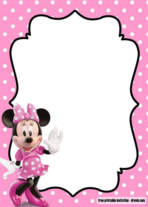 Free Minnie Mouse Kids Polkadot Invitation Templates Drevio