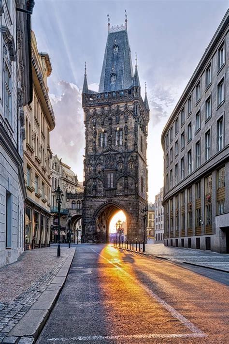Powder Tower The Gate To Old Town Of Prague Czechia Prague