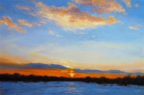 Winter Sunset Skillman 20x30 In Oil On Canvas