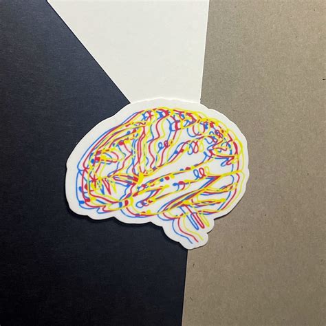 Trippy Brain Sticker Etsy