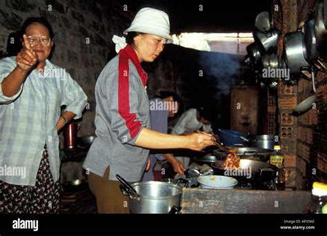 Vietnamese Women Cooking In The Kitchen Dalat Vietnam Stock Photo Alamy