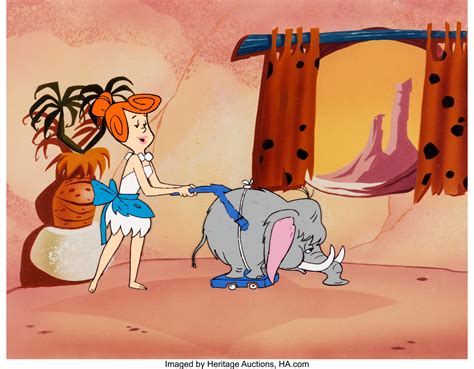 The Flintstones Wilma And Wooly Production Cel Hanna Barbera C Lot