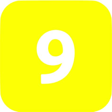 Yellow 9 Filled Icon Free Yellow Numbers Icons
