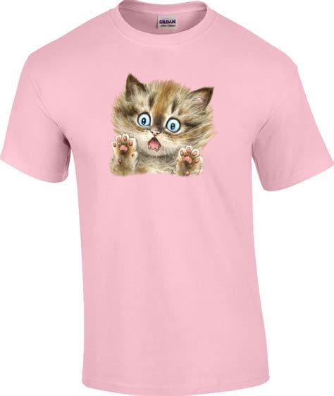 Scaredy Cat Cute Kitten Face Cat Lover T Shirt Ebay