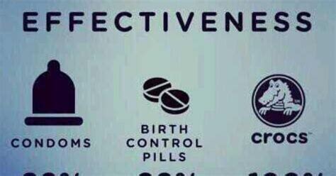 Birth Control Effectiveness Birthcontrol Condoms Crocs Funny Humor Nextoronto