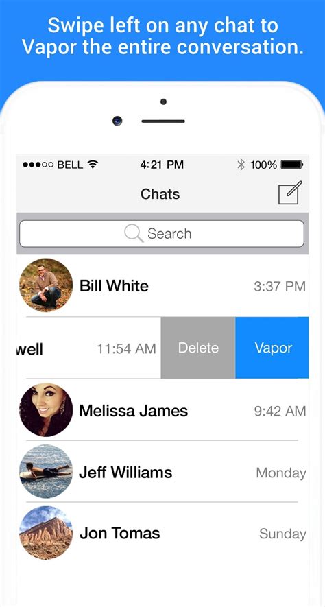 Vaporchat Iphone Texting App Vapor Recall Delete Text Message Selfie