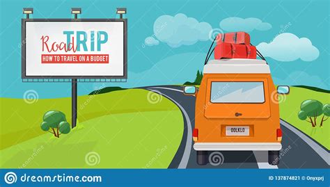 Road Trip Adventure Concept With Vacation Travel Driving Car On